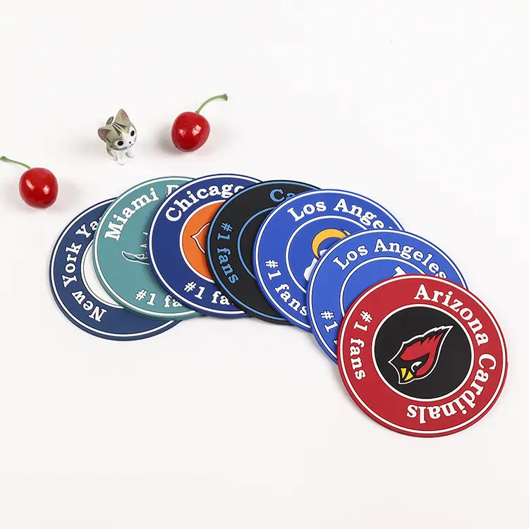 Custom Soft PVC Silicone Coasters Logo Round